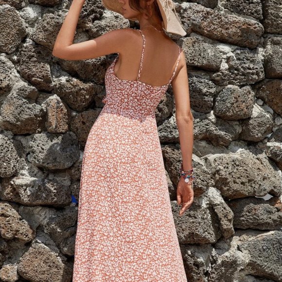 Boho Floral Split Thigh Cami Dress - Picture 2 of 2